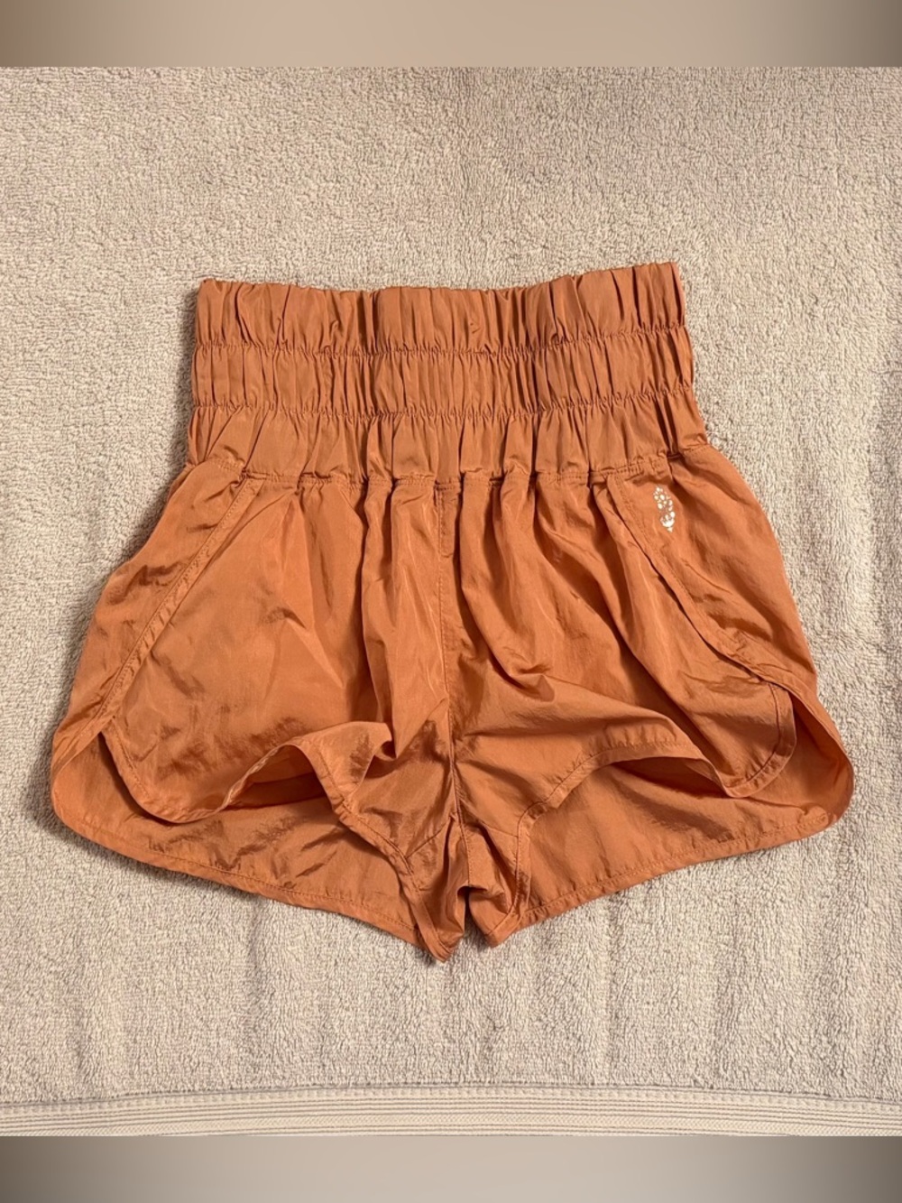 Free People FP Movement ‘The Way Home’ High-Waist Rust / Salmon Athletic Shorts - Picture 3 of 10